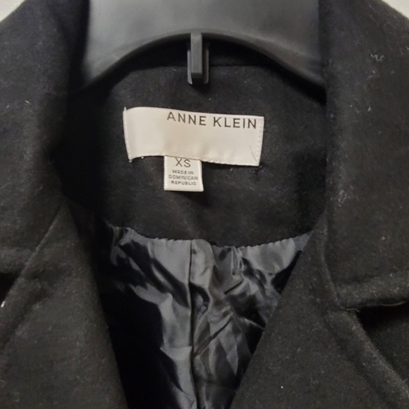 Anne Klein BLACK  Angora Wool Peacoat Double Breasted Jacket NWOT - Picture 2 of 3